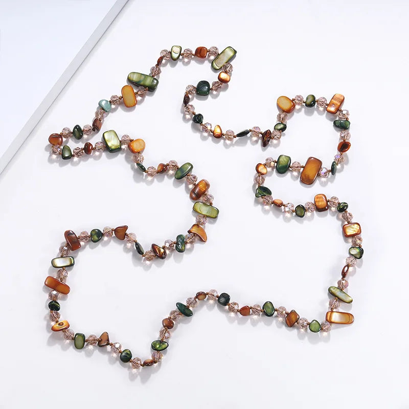 Artistic Multi-Color Shell Double Necklace