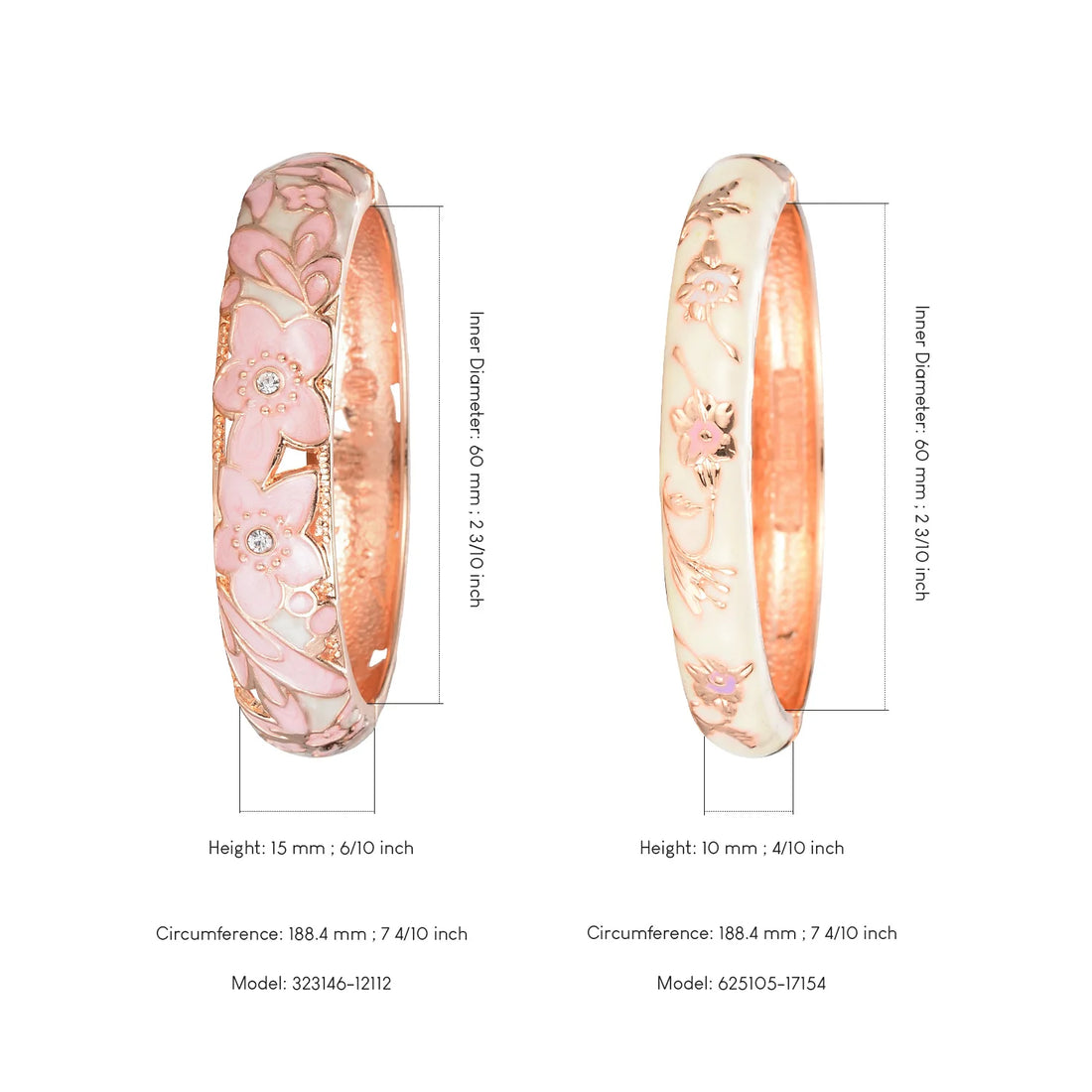 Double Enamel Bangle Set for Women