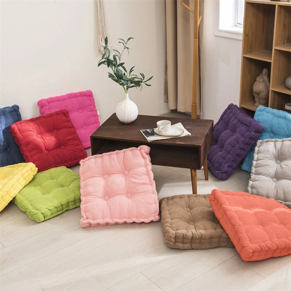 Square Tufted Thick Pad for Yoga, Seating & Home