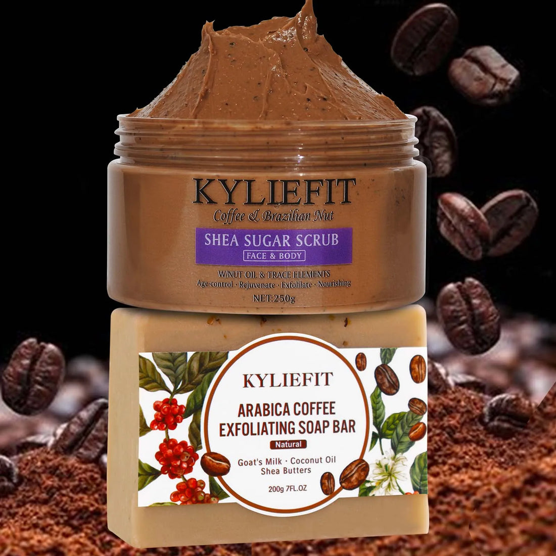 KYLIEFIT Coffee & Brazilian Nut Shea Sugar Scrub