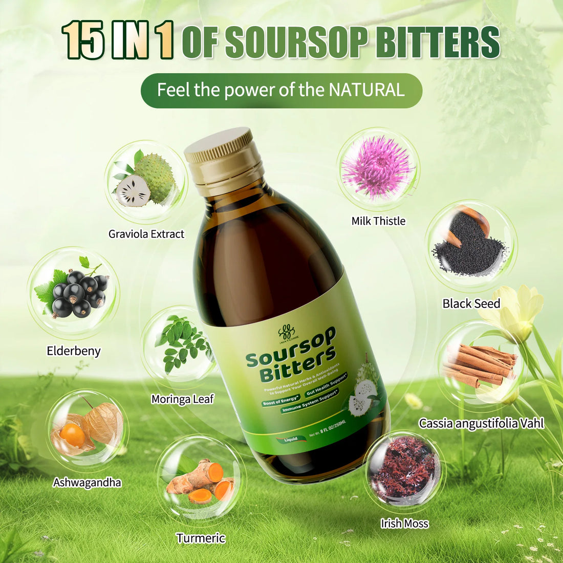 Soursop Bitters Liquid with Moringa & Turmeric